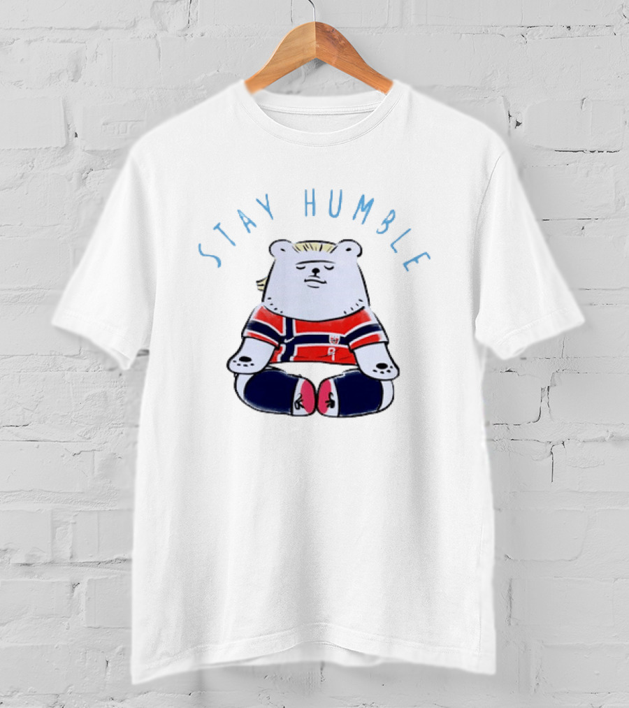 Stay Humble Meditating Bear Norway Erling Haaland Football Team T-Shirt