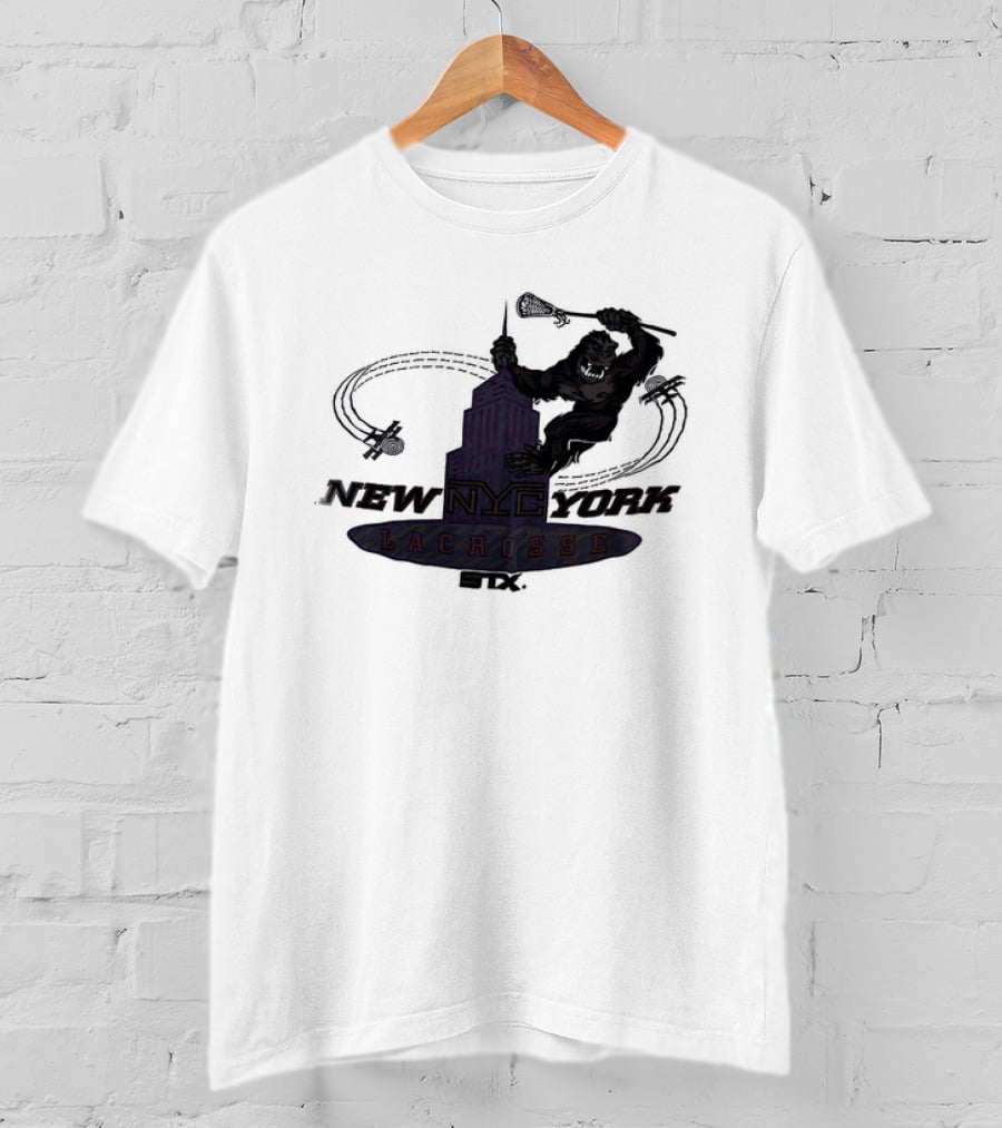 King Kong Empire State Building New York Lacrosse T-Shirt