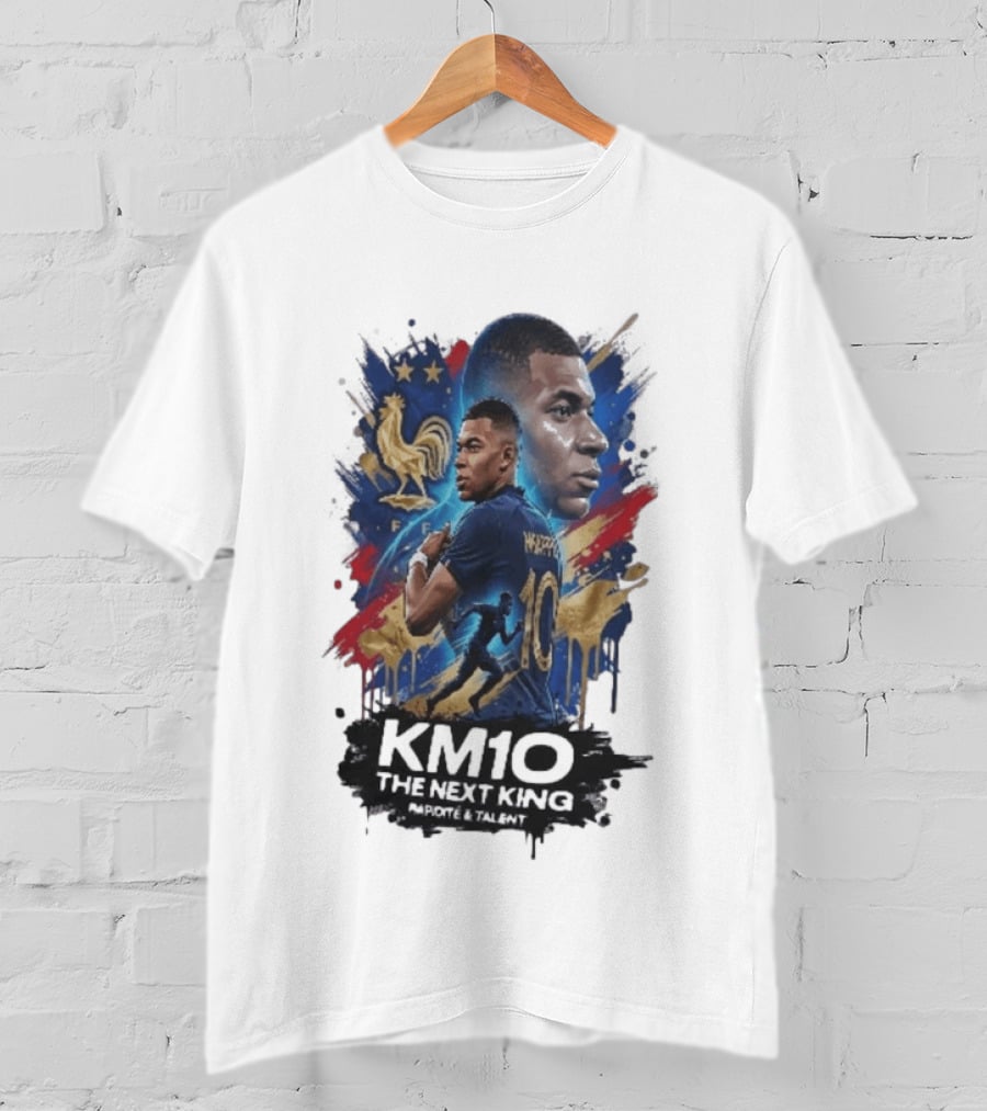 KM10 Kylian Mbappé The Next King Rapidite & Talent France Legends T-Shirt