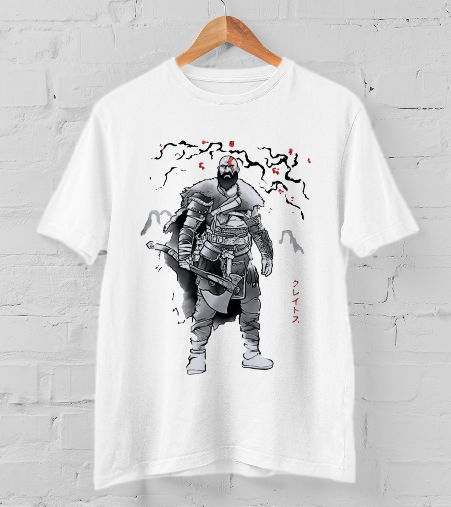 Kratos God Of War Japanese Script Omega T-Shirt