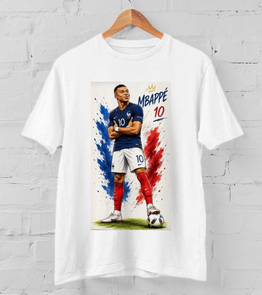 Kylian Mbappé France Soccer KM10 Caricature Star T-Shirt