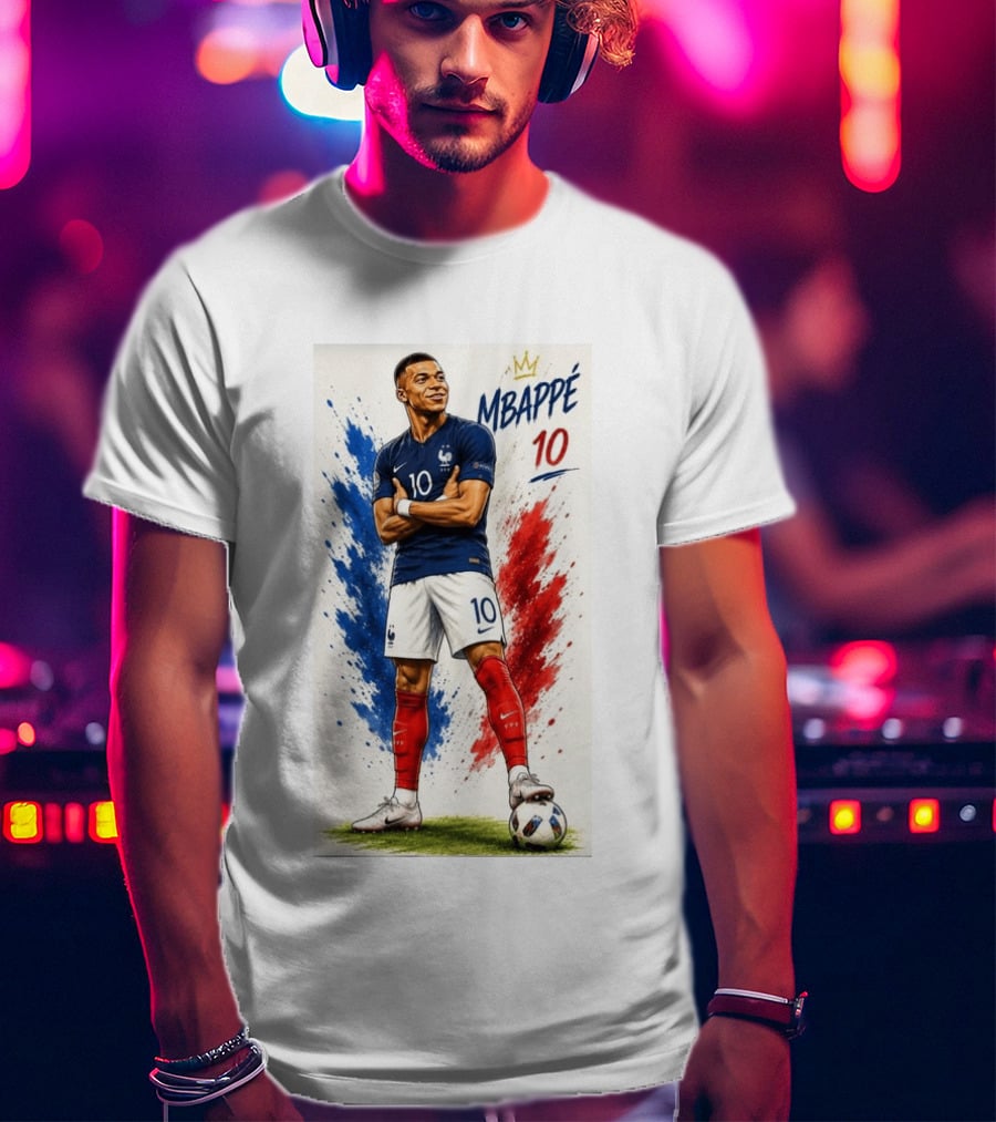 Kylian Mbappé France Soccer KM10 Caricature Star T-Shirt