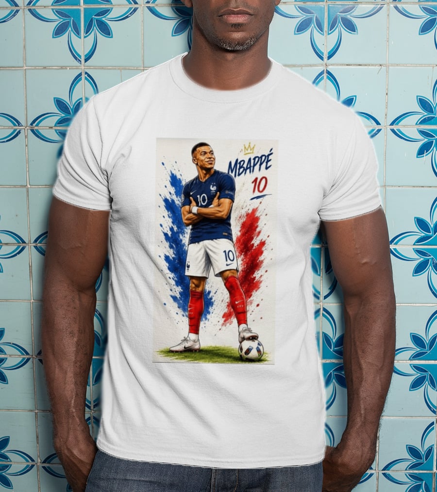 Kylian Mbappé France Soccer KM10 Caricature Star T-Shirt