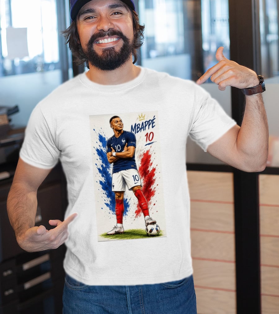 Kylian Mbappé France Soccer KM10 Caricature Star T-Shirt