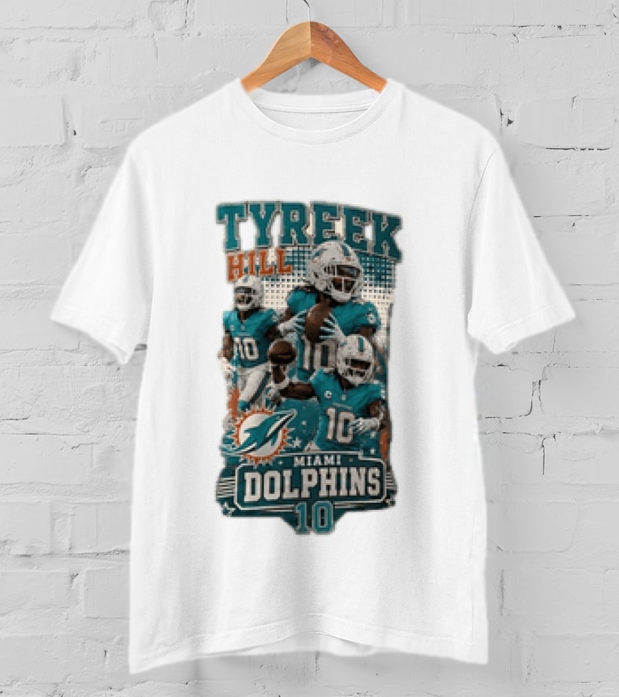 Tyreek Hill Miami Dolphins 10 Football T-Shirt