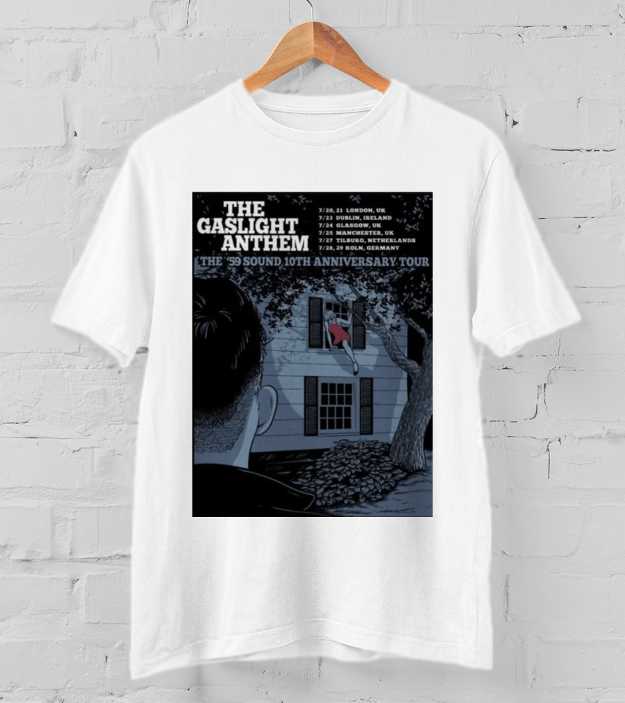 The Gaslight Anthem The '59 Sound 10th Anniversary Tour London Dublin Glasgow Manchester Tilburg Koln T-Shirt