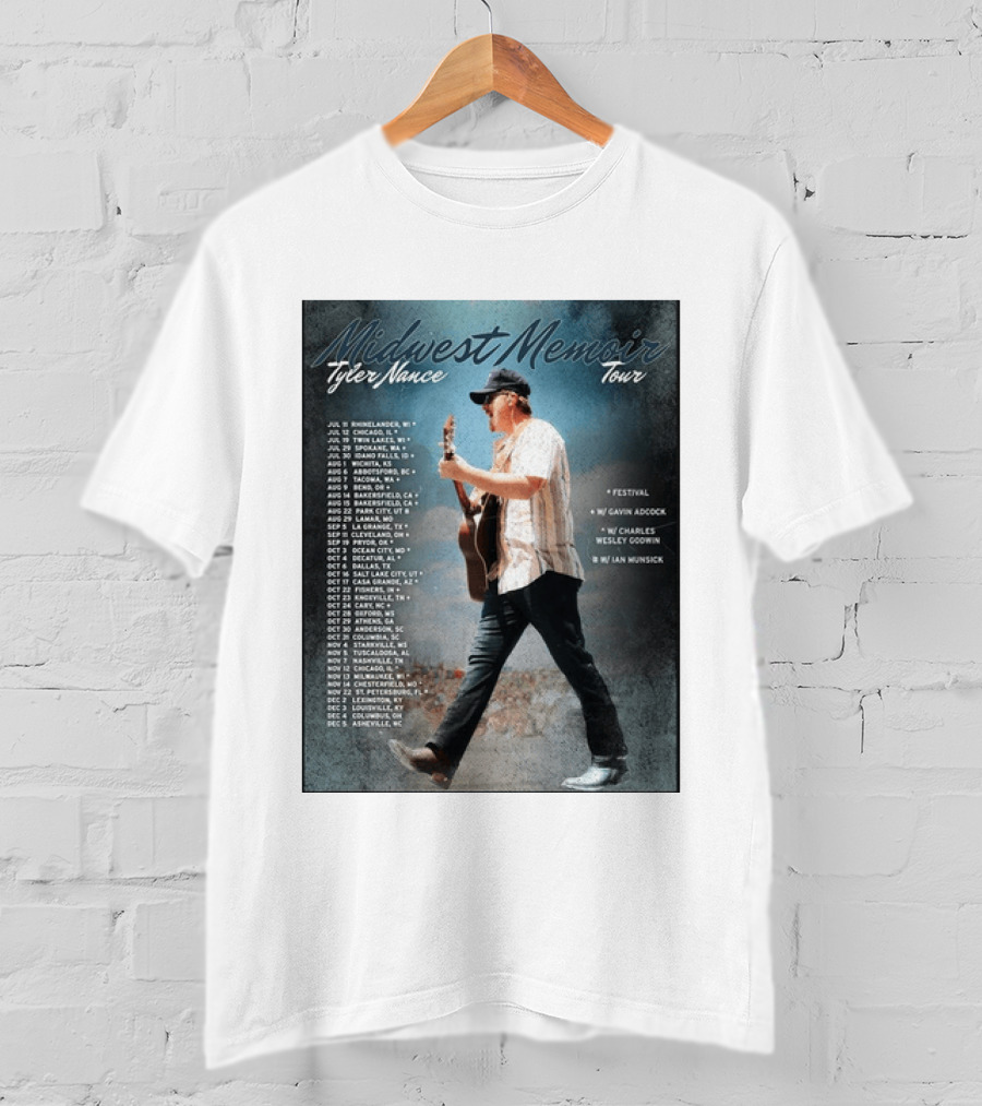 Midwest Memoir Tyler Nance Tour 2026 With Gavin Adcock Charles Wesley Godwin Ian Munsick T-Shirt