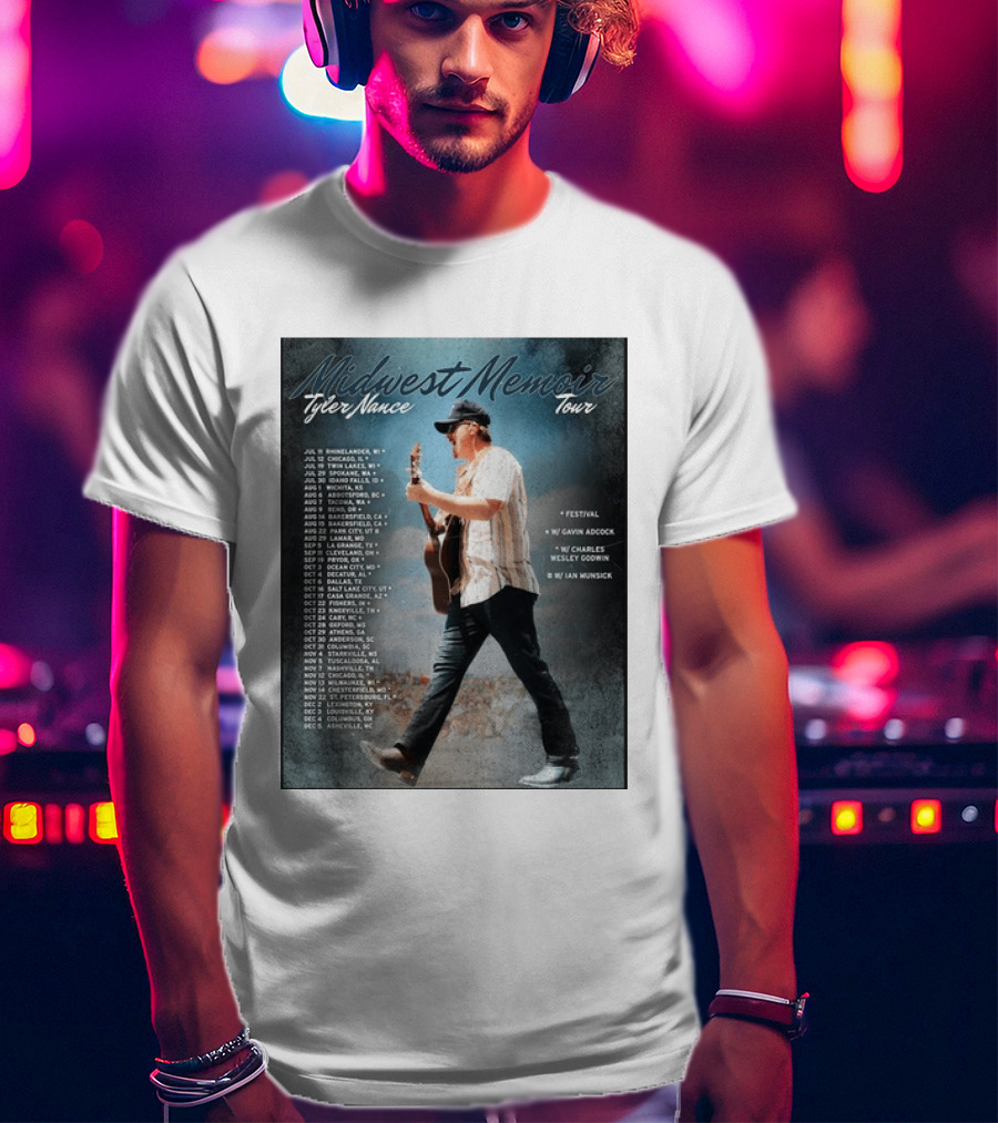 Midwest Memoir Tyler Nance Tour 2026 With Gavin Adcock Charles Wesley Godwin Ian Munsick T-Shirt