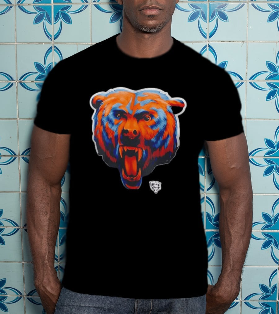 Chicago Bears Fierce Roaring Bear Face T-Shirt