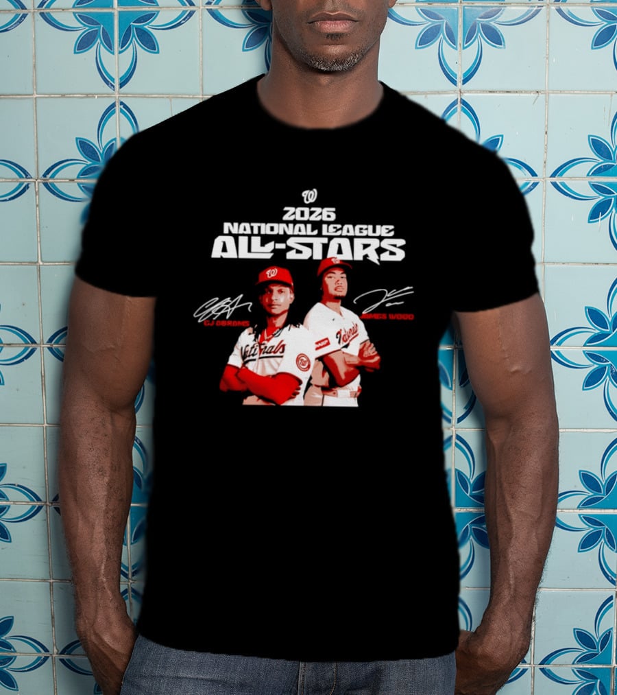 2026 Washington Nationals CJ Abrams James Wood National League All Stars T-Shirt
