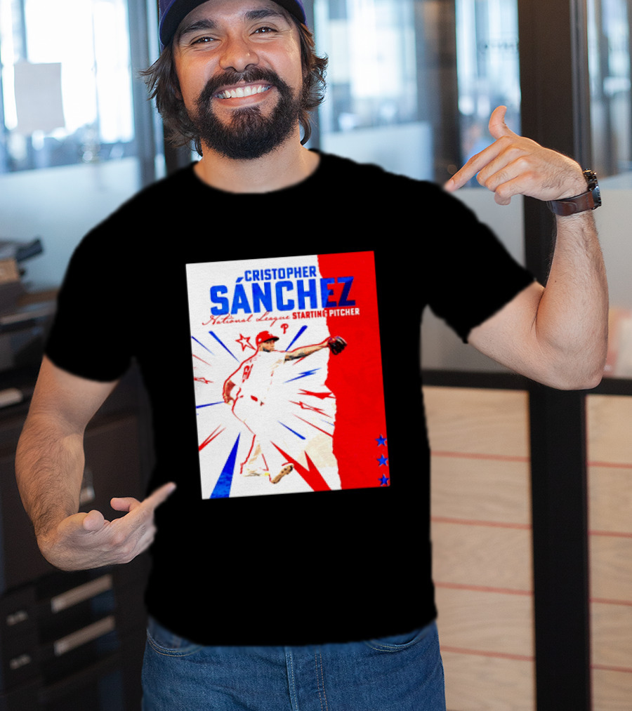 Cristopher Sánchez Philadelphia Phillies National League Starting Pitcher Red White Blue Stars T-Shirt