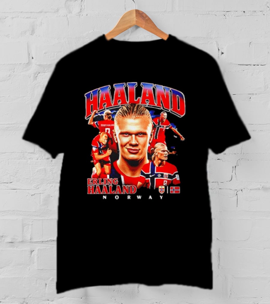 Erling Haaland Norway Football Legend Champion Norway Flag T-Shirt