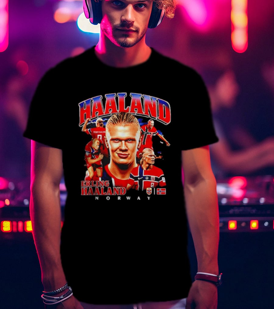Erling Haaland Norway Football Legend Champion Norway Flag T-Shirt