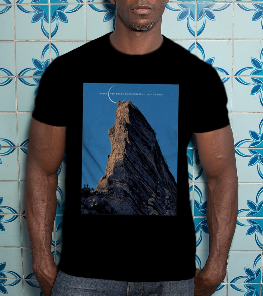 Kaleo Red Rocks Amphitheatre July 14 2026 Show Rocky Landscape Moonlit Scene T-Shirt