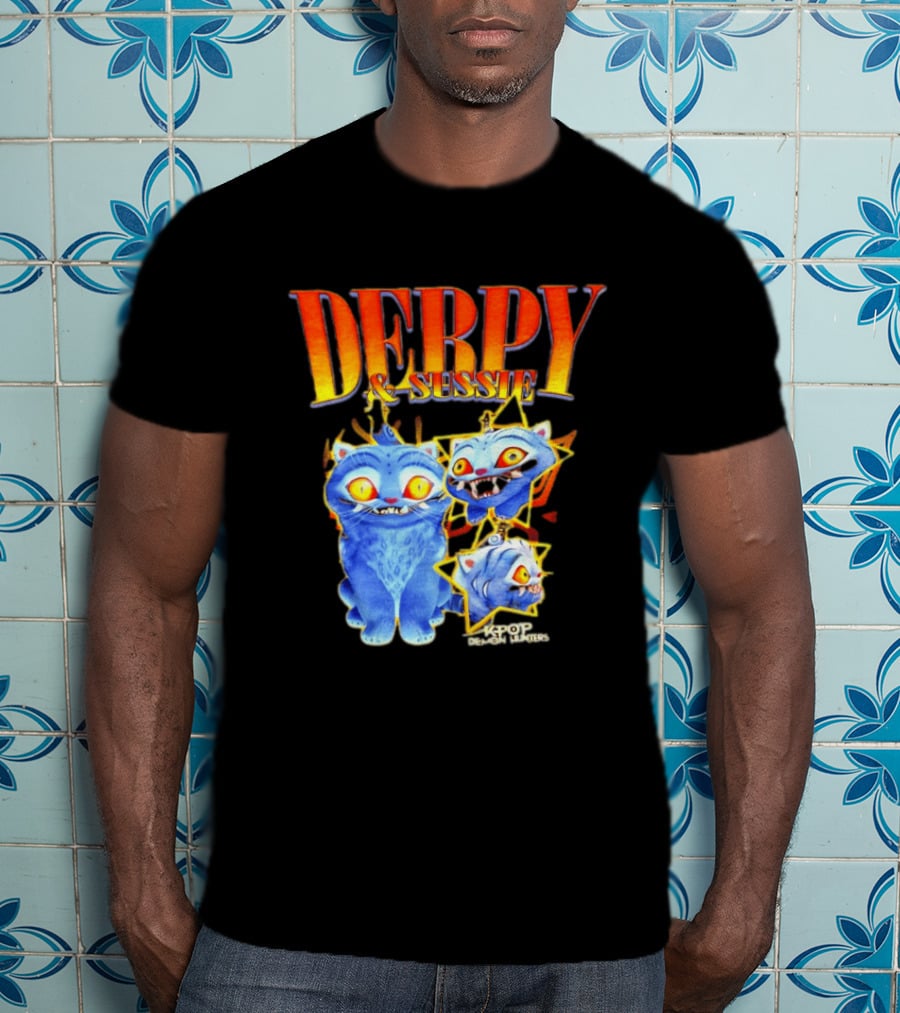 Derpy And Sussie KPop Demon Hunters 2026 Blue Cat Stars T-Shirt