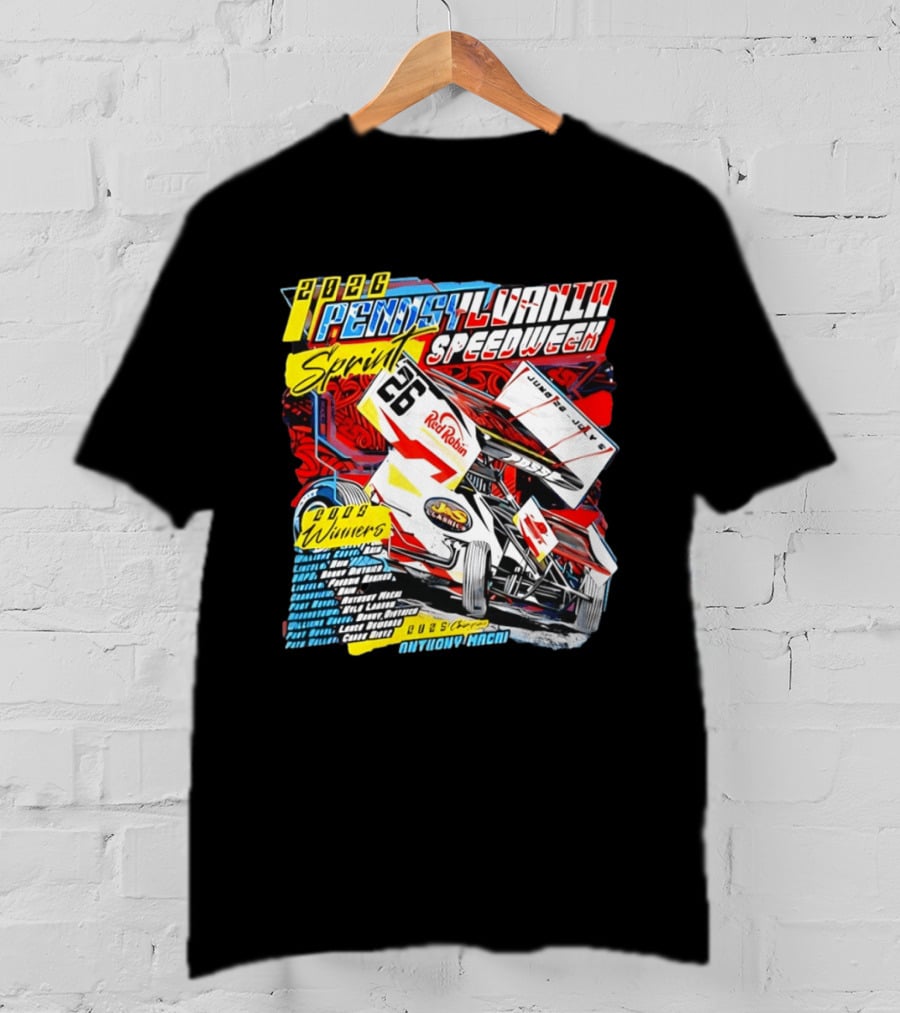 2026 Pennsylvania Speedweek Sprint Race Winners June Kyle Larson Racing Red Robin T-Shirt
