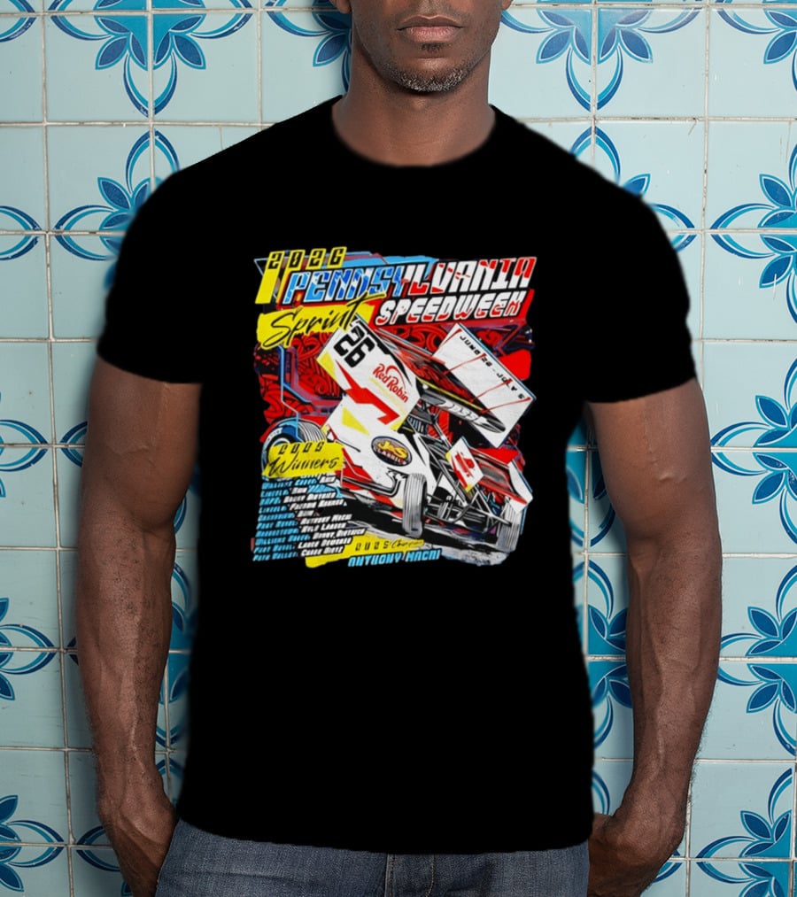 2026 Pennsylvania Speedweek Sprint Race Winners June Kyle Larson Racing Red Robin T-Shirt