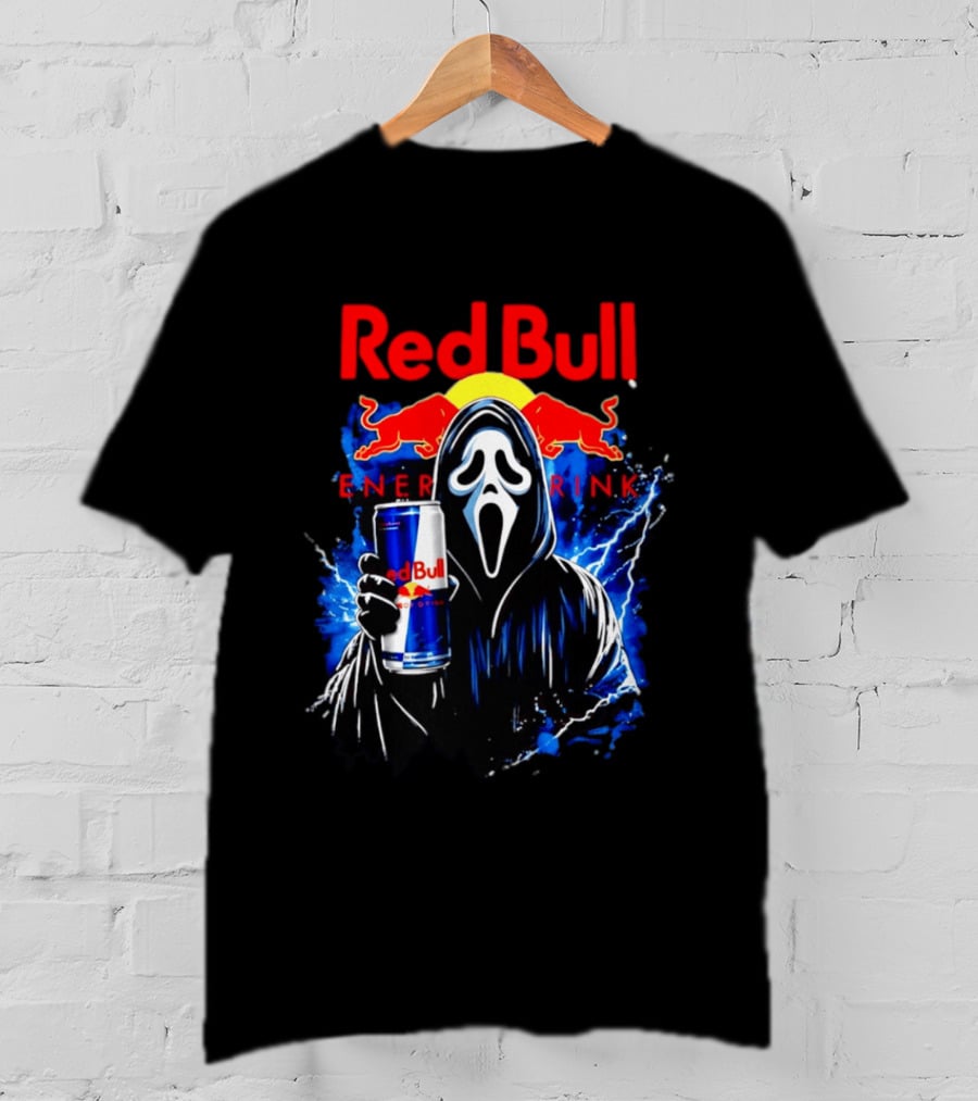 Red Bull Energy Drink Ghostface Scream Bootleg T-Shirt