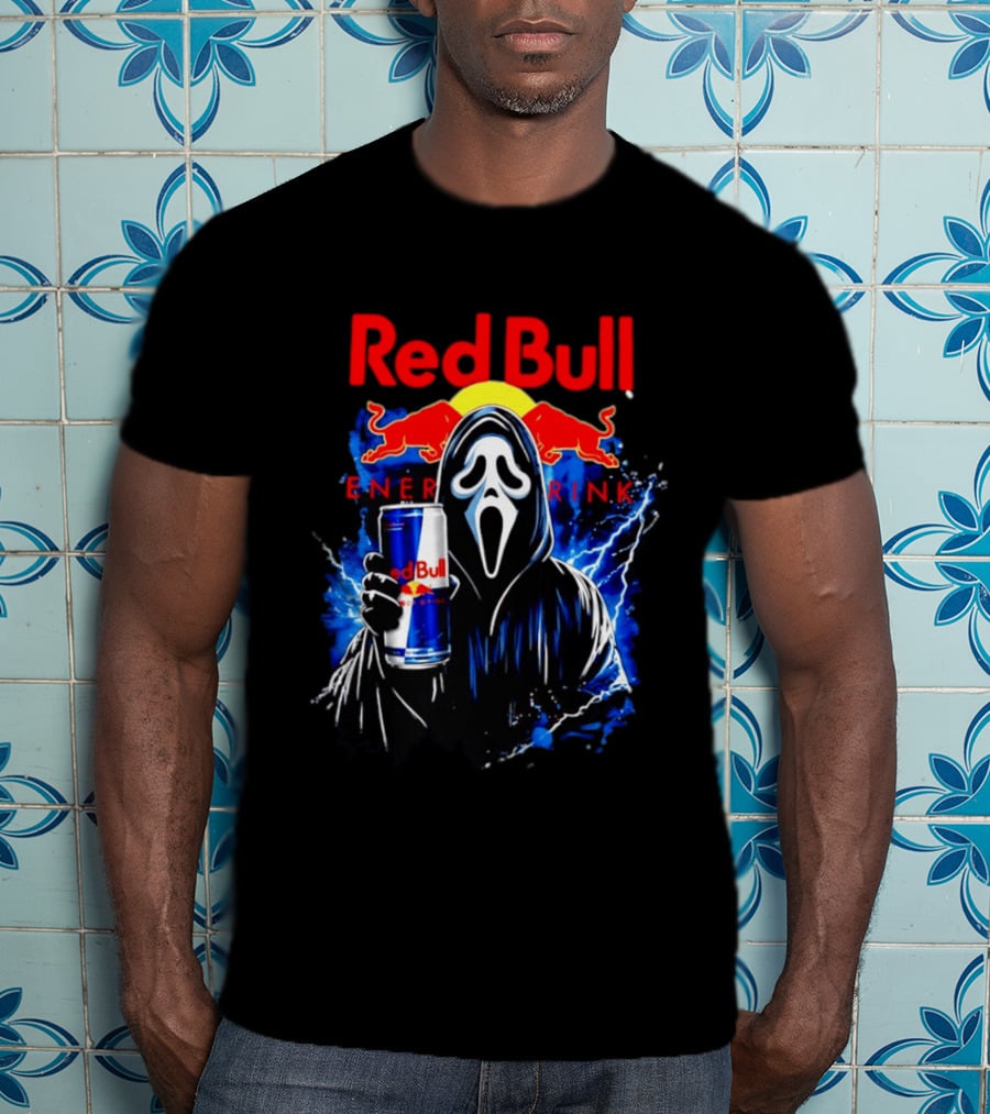 Red Bull Energy Drink Ghostface Scream Bootleg T-Shirt