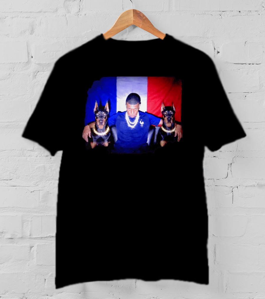 Kylian Mbappe France National Football Team With Dogs French Flag T-Shirt