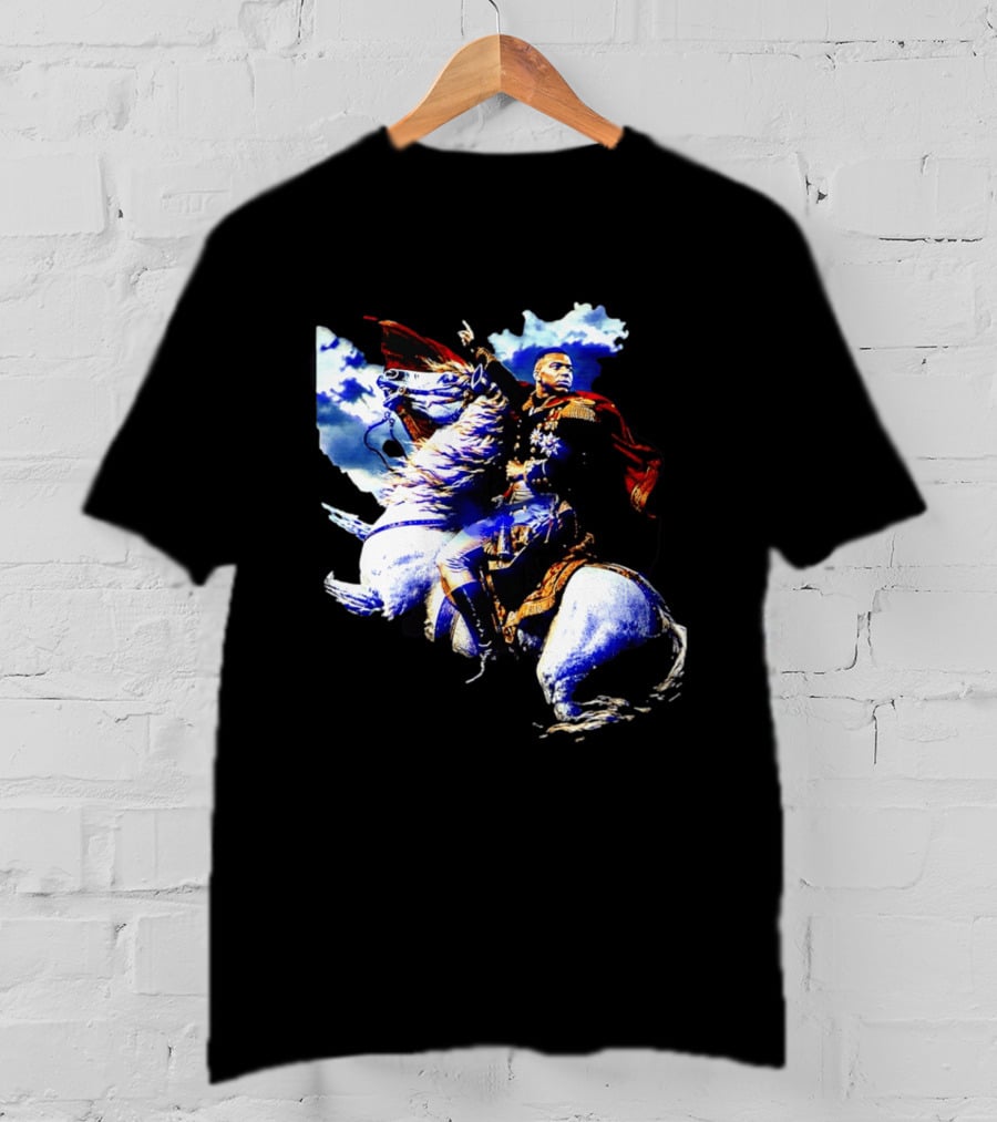 Kylian Mbappe Napoleon Bonaparte Crossing Alps Painting Horse Rider T-Shirt