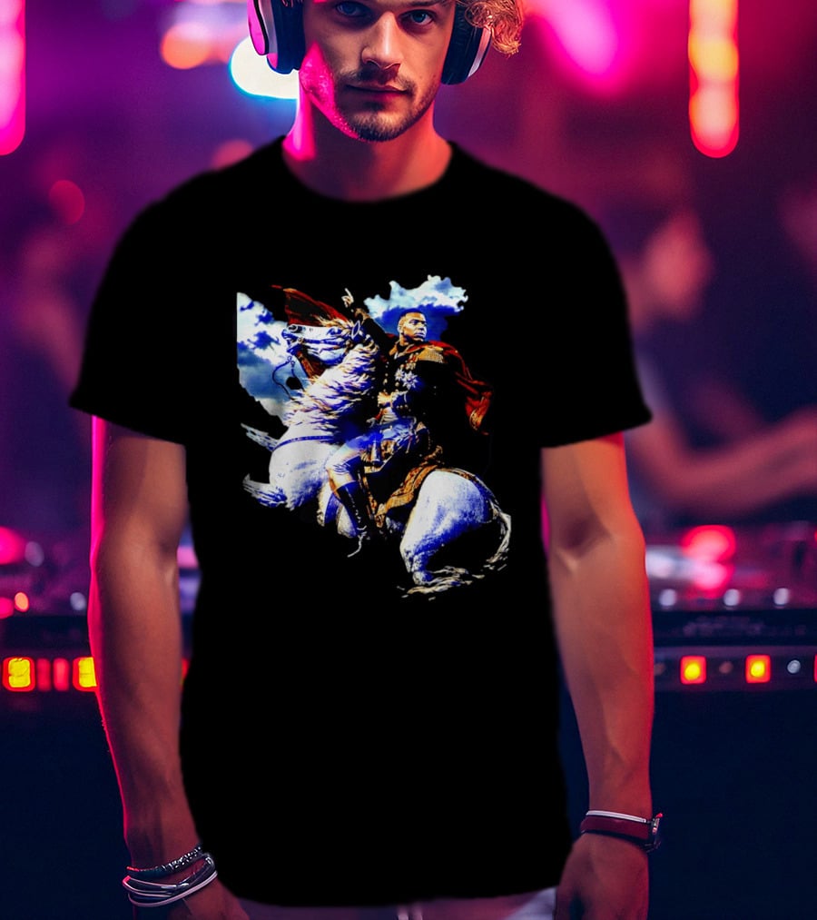 Kylian Mbappe Napoleon Bonaparte Crossing Alps Painting Horse Rider T-Shirt