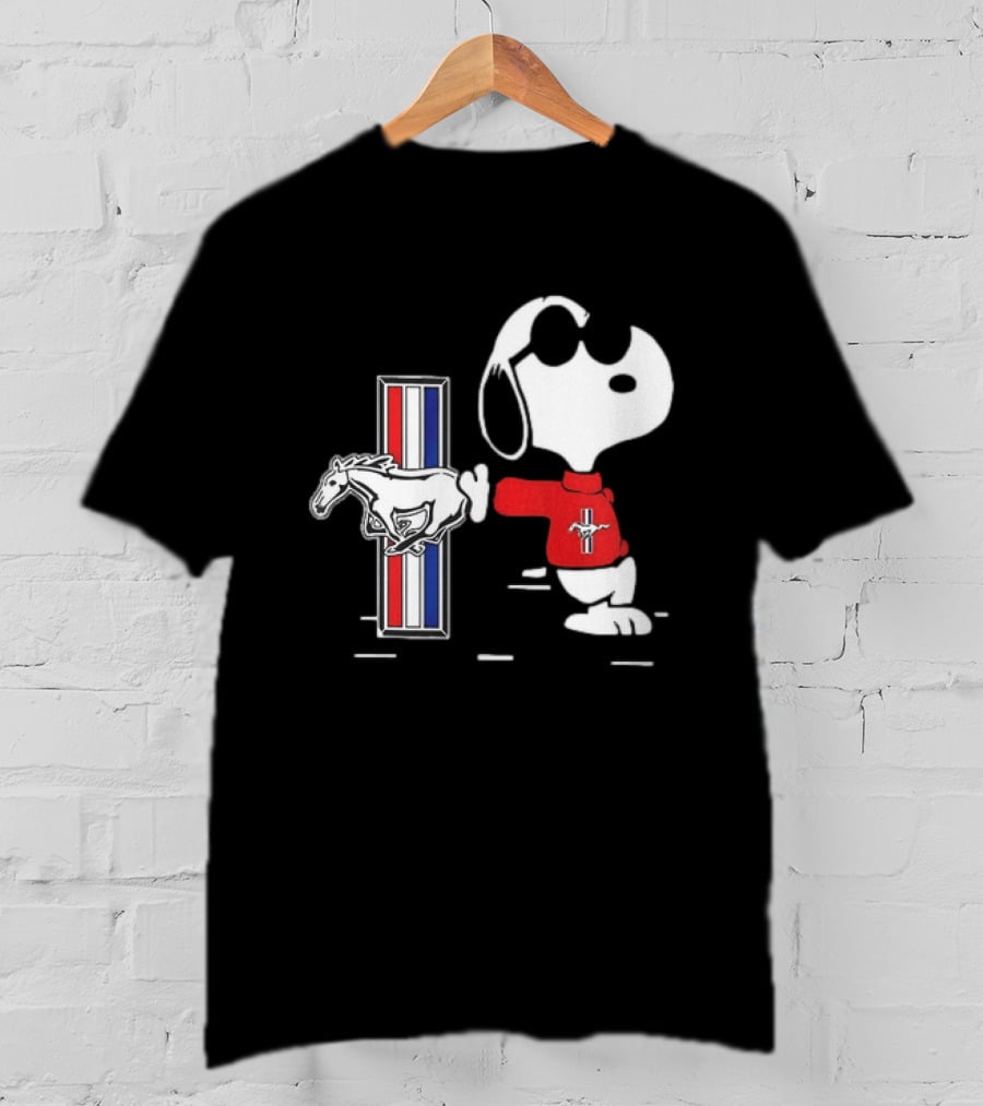 Snoopy Peanuts Ford Mustang Red Sweater Classic Mustang Pony T-Shirt