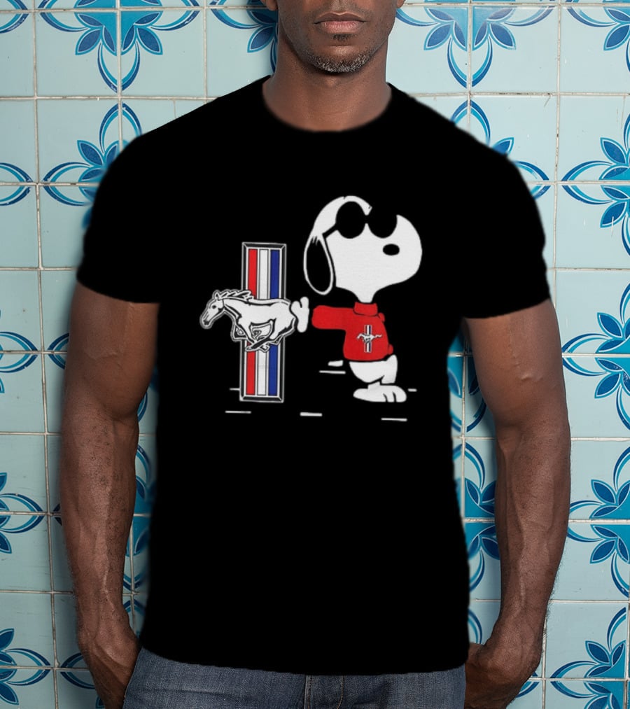 Snoopy Peanuts Ford Mustang Red Sweater Classic Mustang Pony T-Shirt