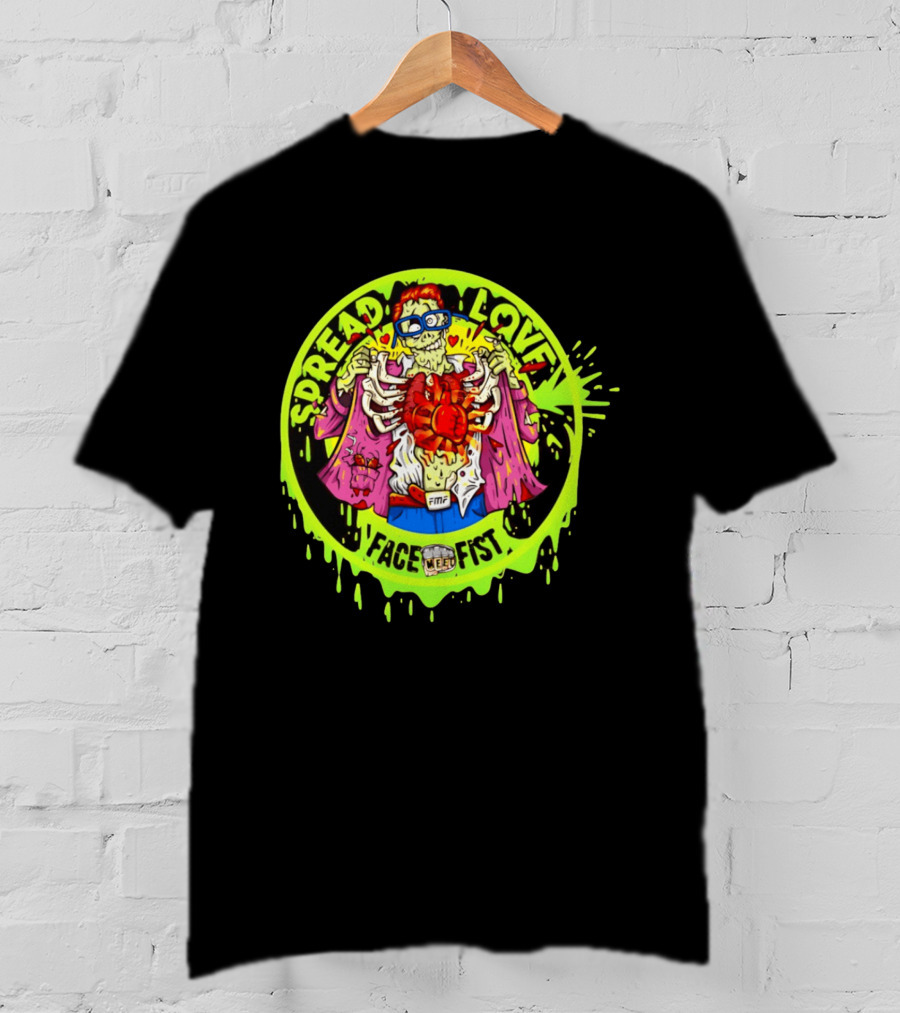 Spread Love Face Fist FMF Slime Variant Zombie Heart T-Shirt