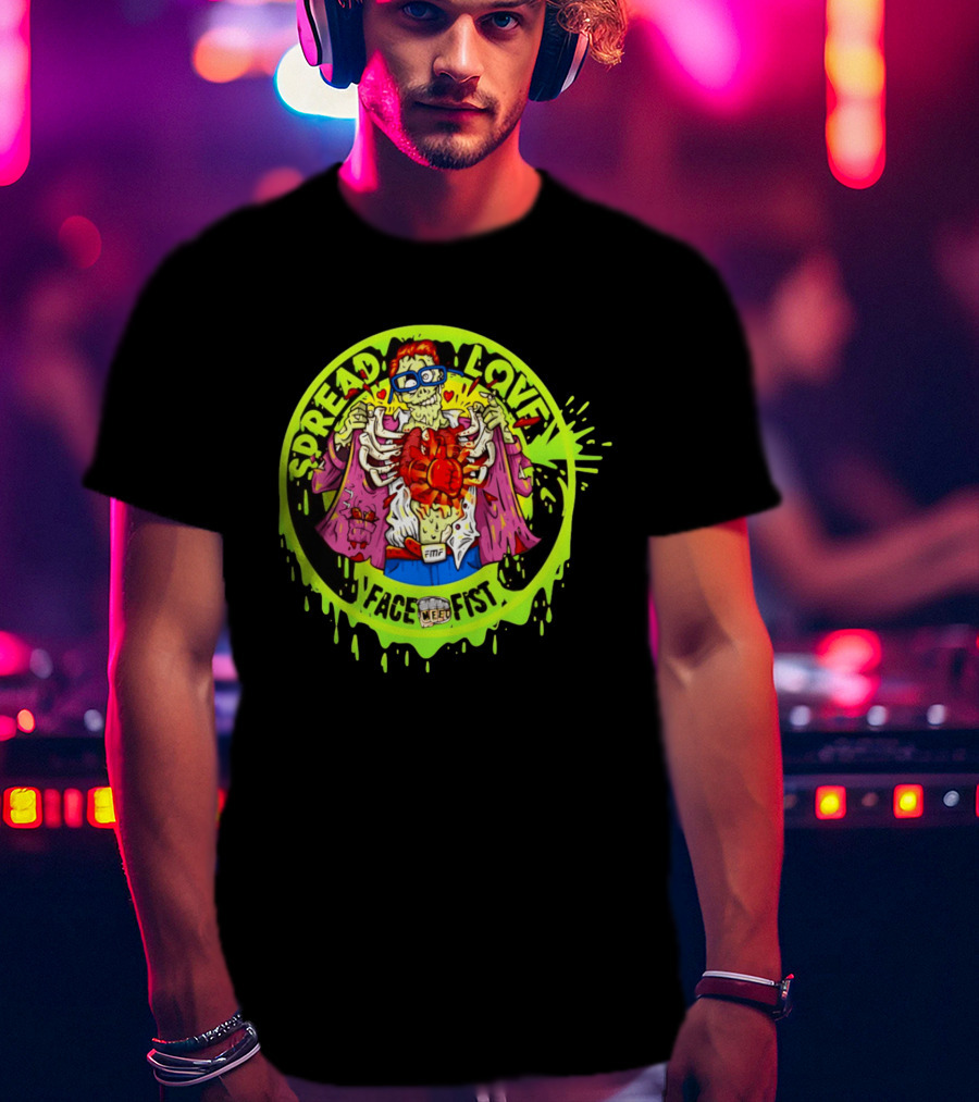 Spread Love Face Fist FMF Slime Variant Zombie Heart T-Shirt