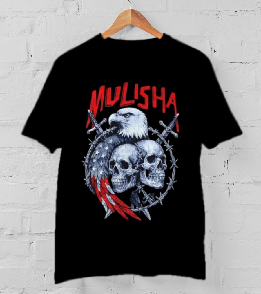 Mulisha Bald Eagle American Flag Skulls And Swords T-Shirt