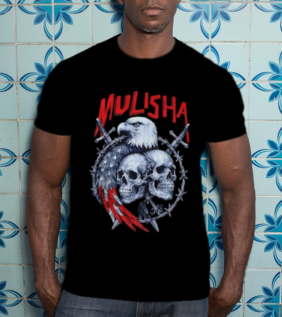 Mulisha Bald Eagle American Flag Skulls And Swords T-Shirt