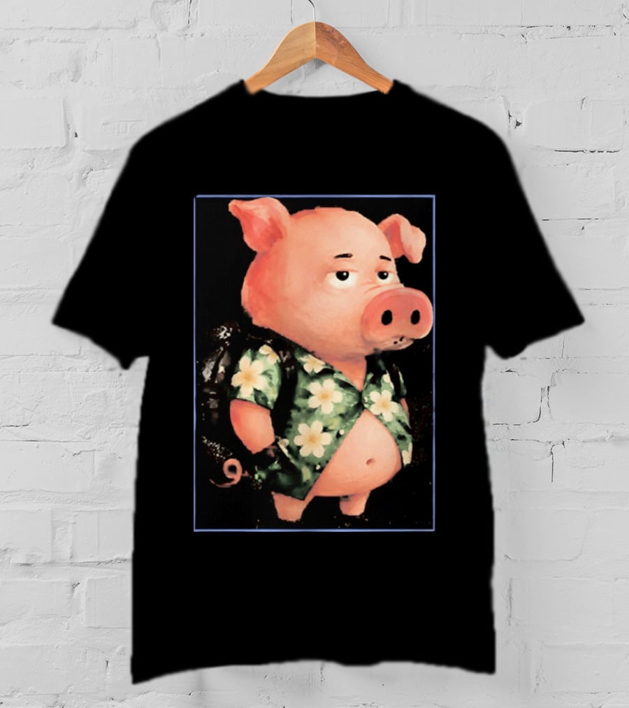 Nice Enjoy The Little Things Hawaiian Pig Floral T-Shirt