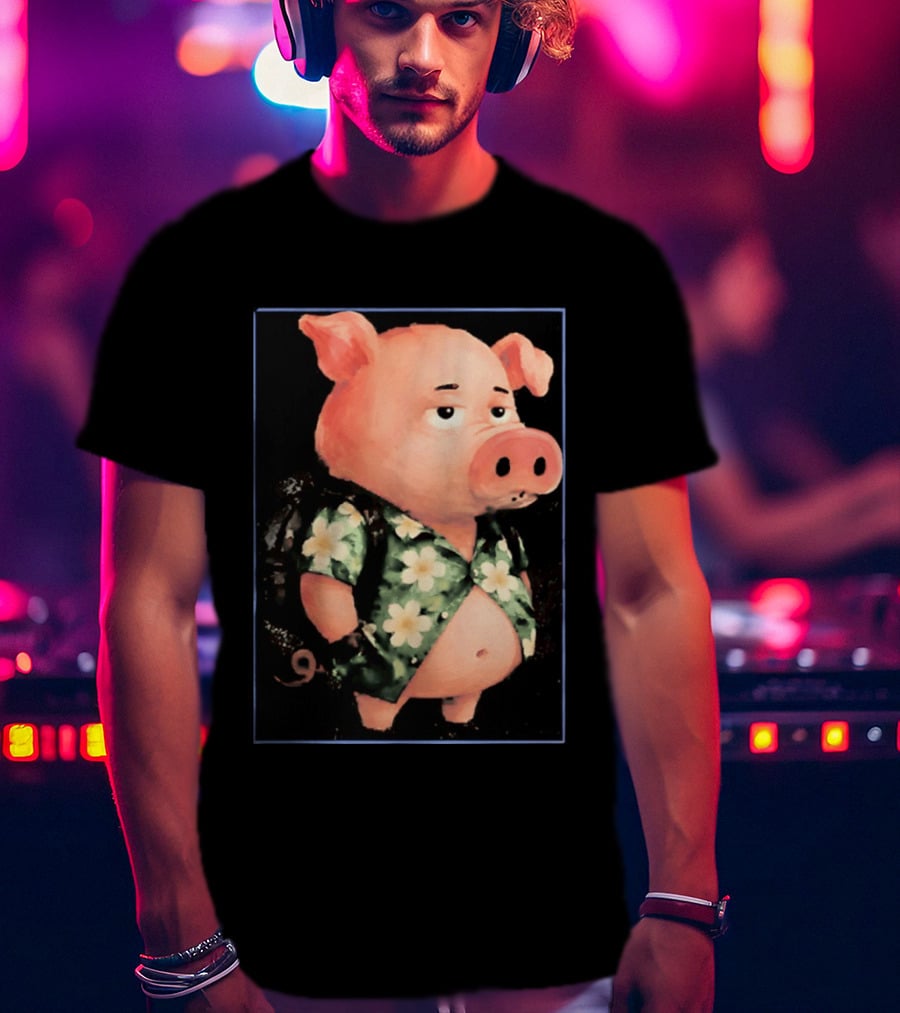 Nice Enjoy The Little Things Hawaiian Pig Floral T-Shirt