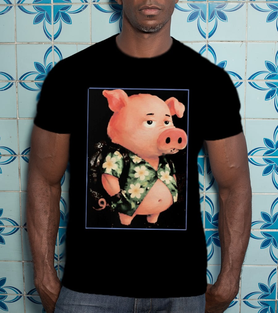 Nice Enjoy The Little Things Hawaiian Pig Floral T-Shirt