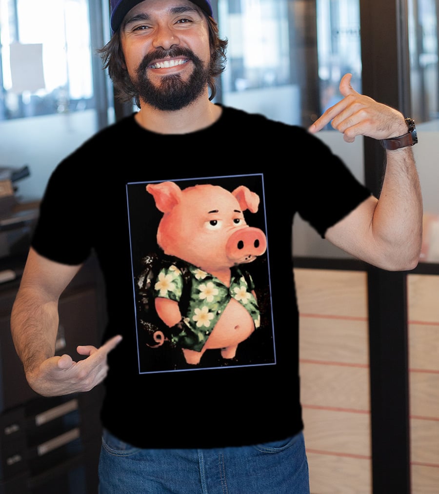Nice Enjoy The Little Things Hawaiian Pig Floral T-Shirt