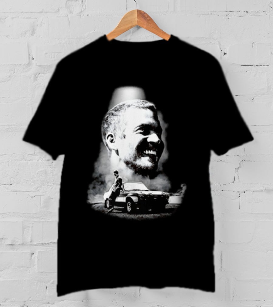 Paul Walker Fast And Furious Tribute With Classic Car Scene T-Shirt
