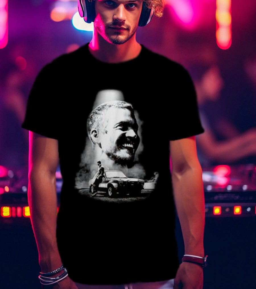 Paul Walker Fast And Furious Tribute With Classic Car Scene T-Shirt