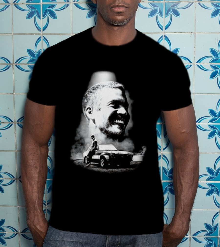 Paul Walker Fast And Furious Tribute With Classic Car Scene T-Shirt