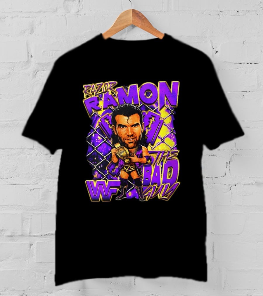 Razor Ramon WWF The Bad Guy Wrestling Champion 90s T-Shirt