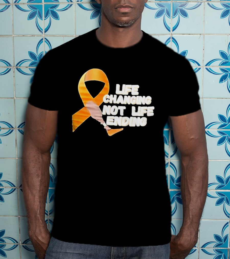 Life Changing Not Life Ending Ribbon With Prosthetic Leg T-Shirt