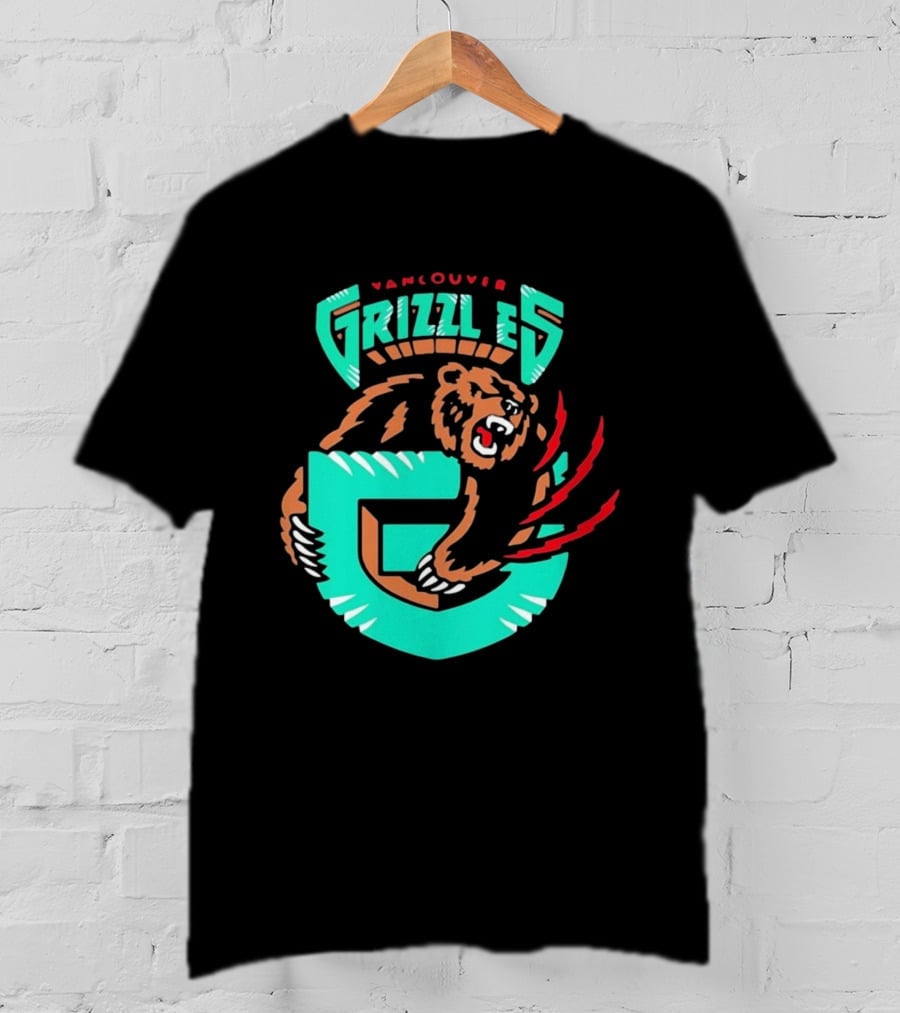 Vancouver Grizzlies Bear Claw Retro Sports Emblem Men's T-Shirt