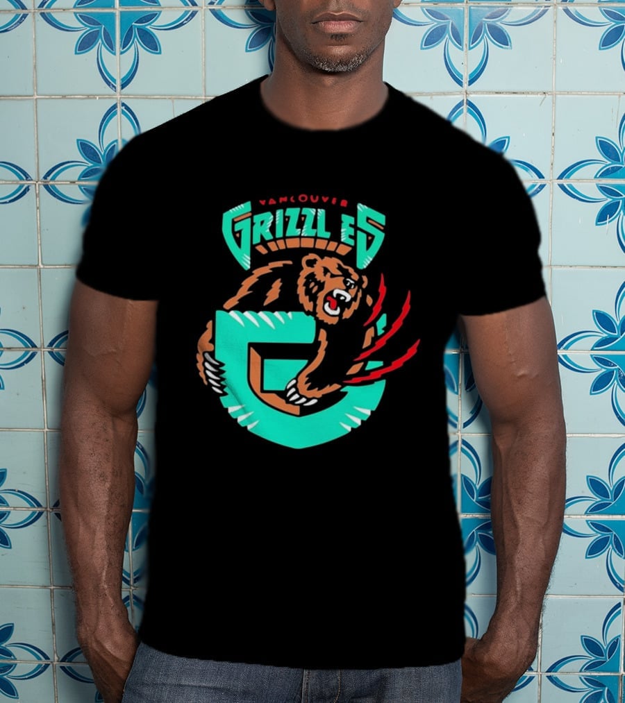 Vancouver Grizzlies Bear Claw Retro Sports Emblem Men's T-Shirt