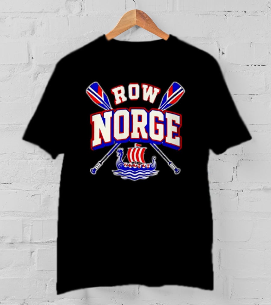 Row Norge Norway Viking Oars And Ship T-Shirt