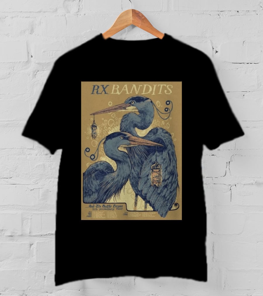 RX Bandits And The Battle Begun 20th Anniversary Tour 2026 Blue Heron T-Shirt