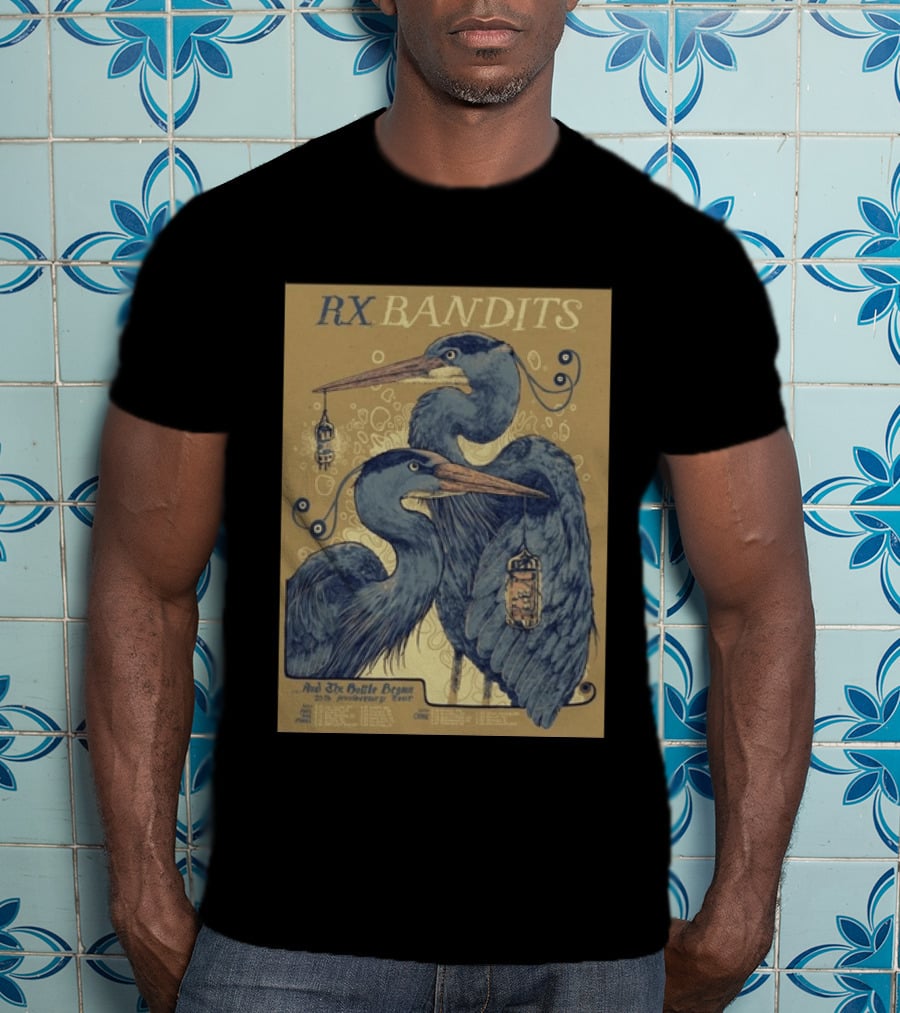 RX Bandits And The Battle Begun 20th Anniversary Tour 2026 Blue Heron T-Shirt