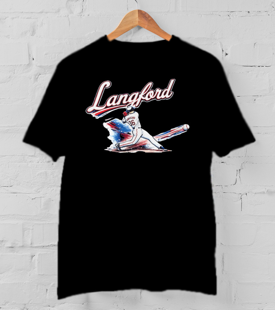 Langford Baseball Swing Texas Rangers Wyatt Langford Slugger 26 T-Shirt