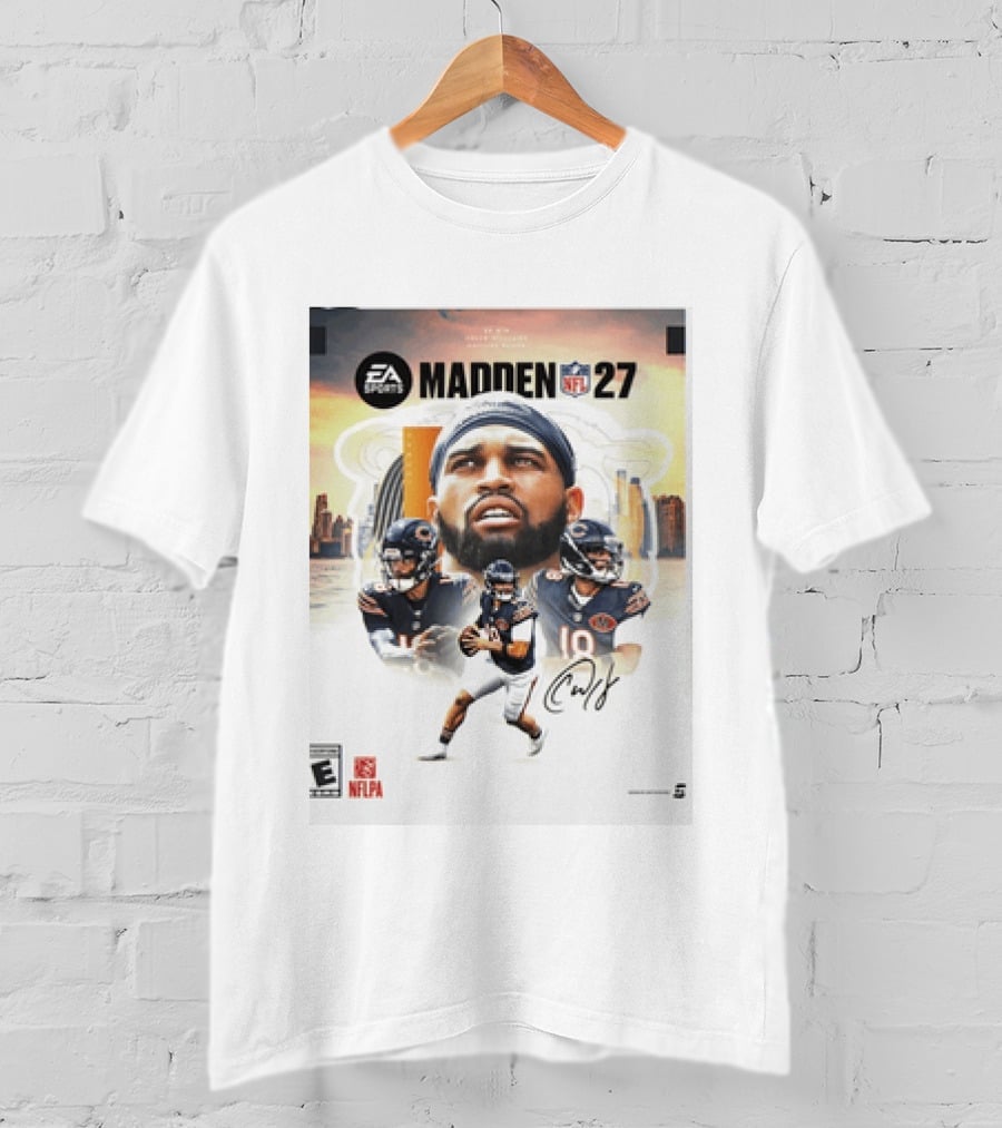 EA Sports Madden NFL 27 Caleb Williams No 18 Chicago Bears T-Shirt