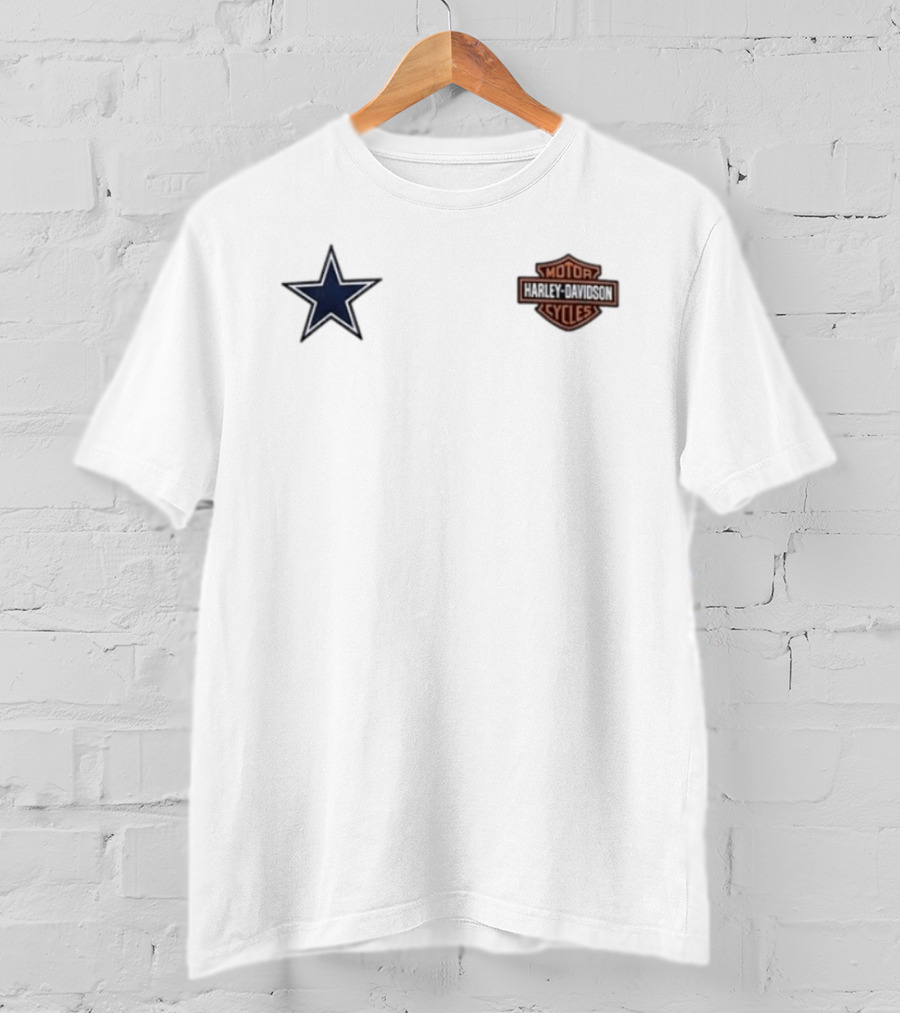 Dallas Cowboys Harley Davidson Ride Loud Sundays Roll Built For Game Day T-Shirt