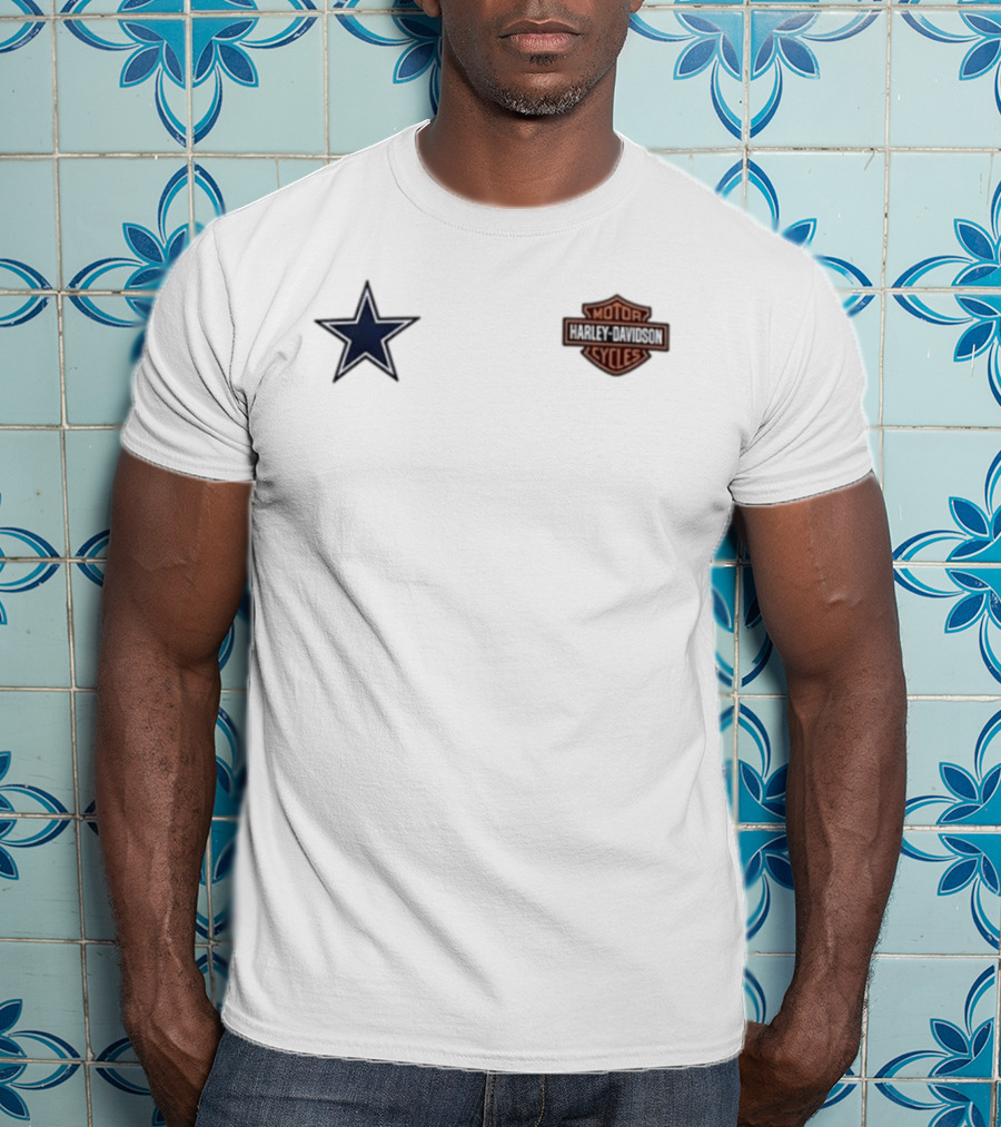 Dallas Cowboys Harley Davidson Ride Loud Sundays Roll Built For Game Day T-Shirt